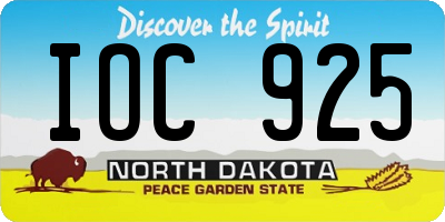 ND license plate IOC925