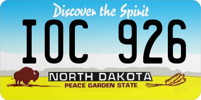 ND license plate IOC926