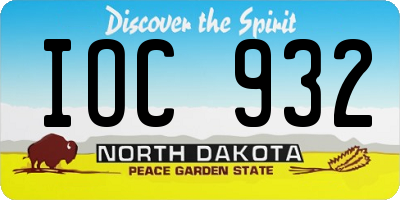 ND license plate IOC932
