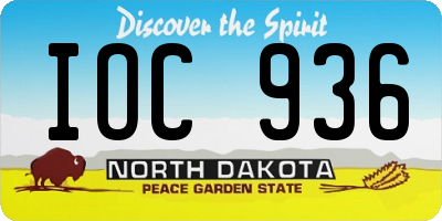 ND license plate IOC936
