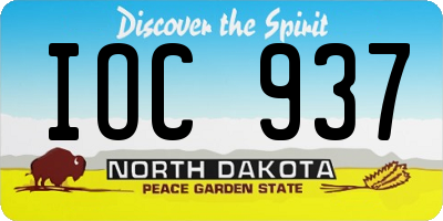 ND license plate IOC937