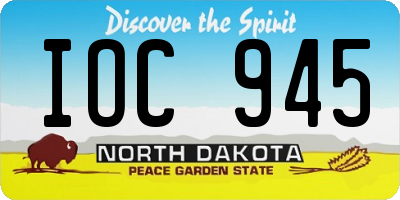 ND license plate IOC945