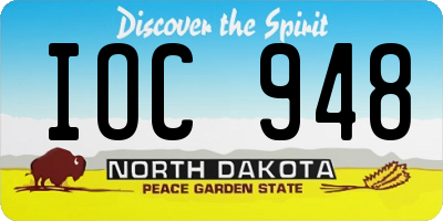 ND license plate IOC948