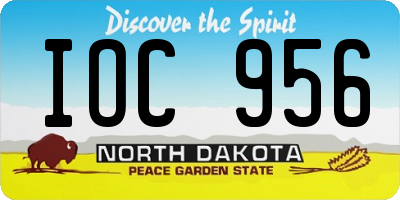ND license plate IOC956