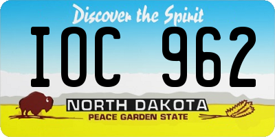 ND license plate IOC962