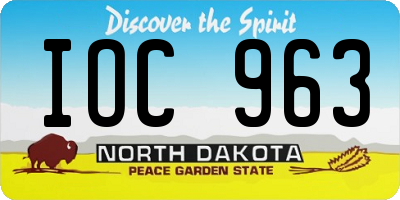 ND license plate IOC963