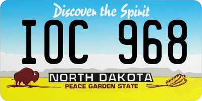 ND license plate IOC968