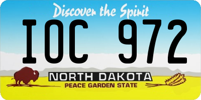 ND license plate IOC972