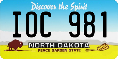 ND license plate IOC981