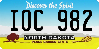 ND license plate IOC982