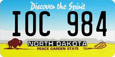 ND license plate IOC984