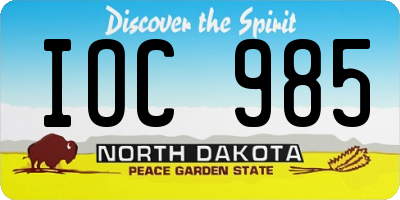 ND license plate IOC985