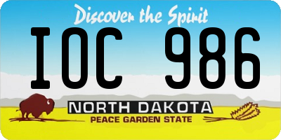 ND license plate IOC986