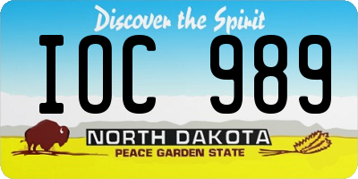 ND license plate IOC989