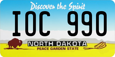 ND license plate IOC990