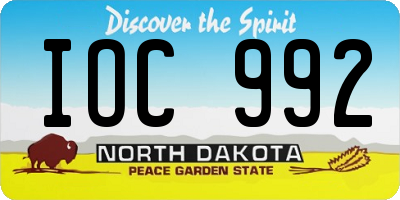 ND license plate IOC992