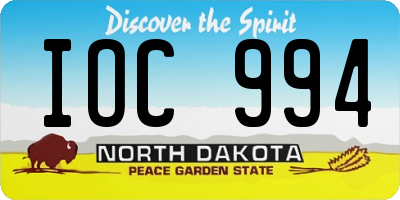 ND license plate IOC994