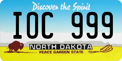 ND license plate IOC999