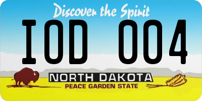 ND license plate IOD004