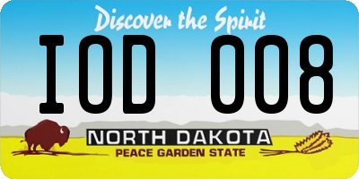 ND license plate IOD008