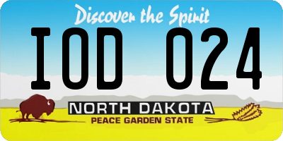 ND license plate IOD024