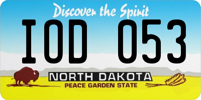 ND license plate IOD053