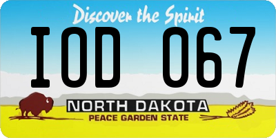 ND license plate IOD067