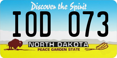 ND license plate IOD073