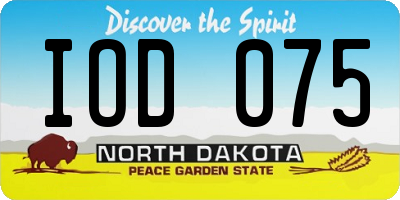 ND license plate IOD075