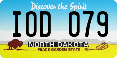ND license plate IOD079