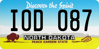 ND license plate IOD087
