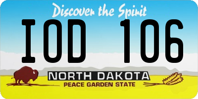 ND license plate IOD106