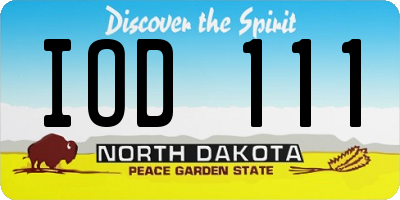 ND license plate IOD111