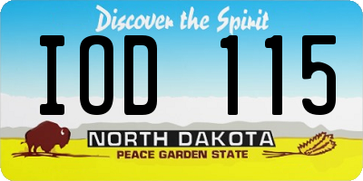 ND license plate IOD115