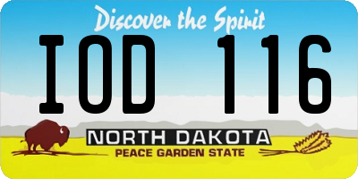 ND license plate IOD116