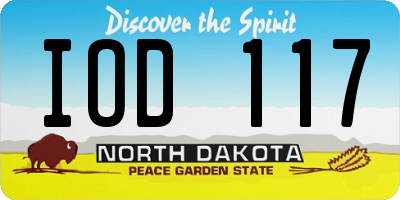 ND license plate IOD117