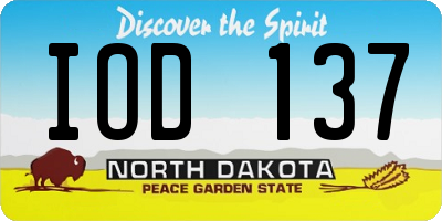 ND license plate IOD137