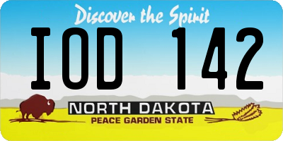 ND license plate IOD142