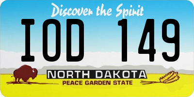 ND license plate IOD149