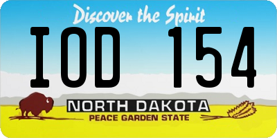 ND license plate IOD154