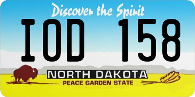 ND license plate IOD158