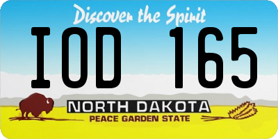 ND license plate IOD165