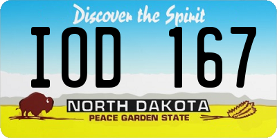 ND license plate IOD167