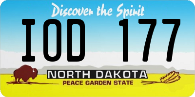 ND license plate IOD177