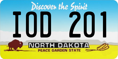 ND license plate IOD201