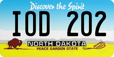 ND license plate IOD202