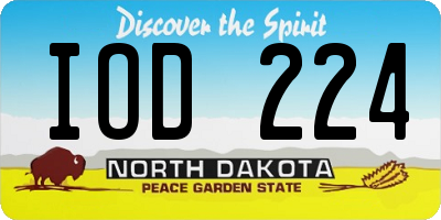 ND license plate IOD224