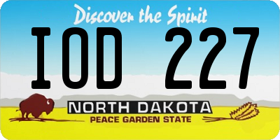 ND license plate IOD227