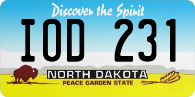 ND license plate IOD231