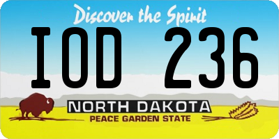ND license plate IOD236